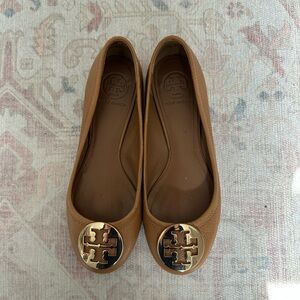 Tory Burch Reva Ballet flat in Cognac Leather, size 7